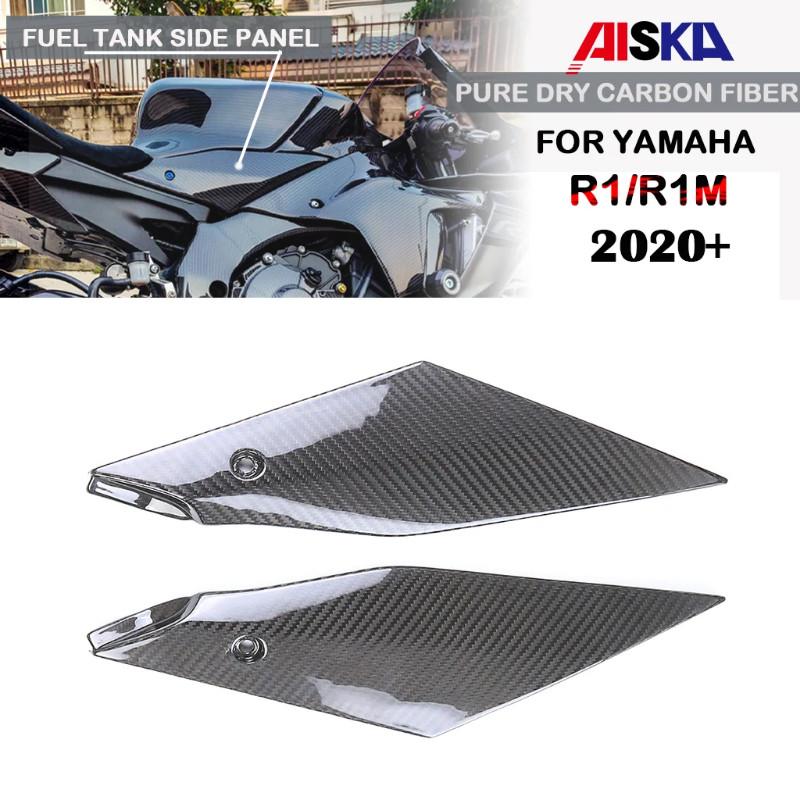 Motorcycle Accessories Fuel Tank Side Panel Fairing Kit 3K Dry Carbon Fiber For YAMAHA YZF R1 R1M 2