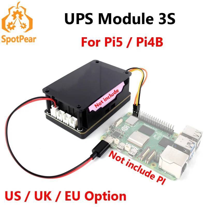 Raspberry Pi 5 UPS Power Supply บอร์ดขยายอย่างต่อเนื่องโมดูล UPS โมดูล 3S ยังสําหรับ Pi4B