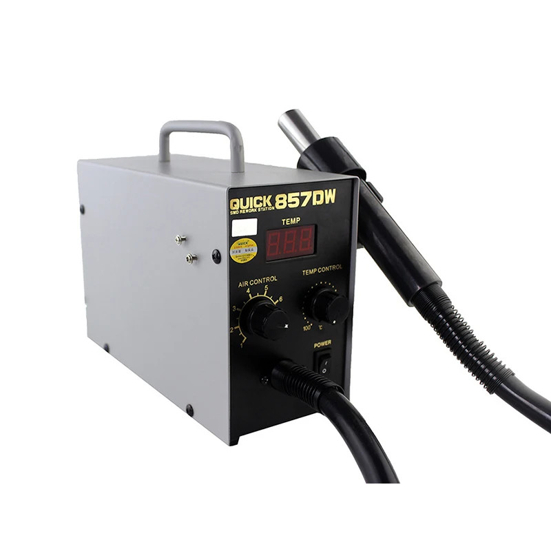 857DW+ Adjustable Hot Air Gun Soldering Station Heater Helical Wind Air Gun SMD Rework Station