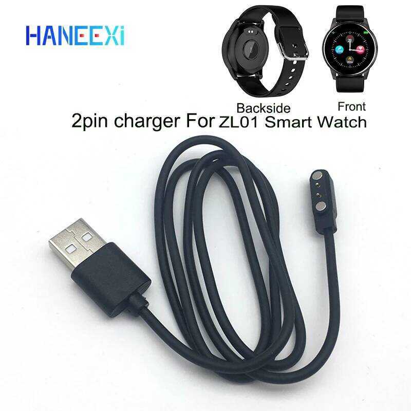 C High Quality Magnetic Charging Cable Wire For Zl02 Zl01 Smart Watch Bracelet 2 Pin Black Power Ch