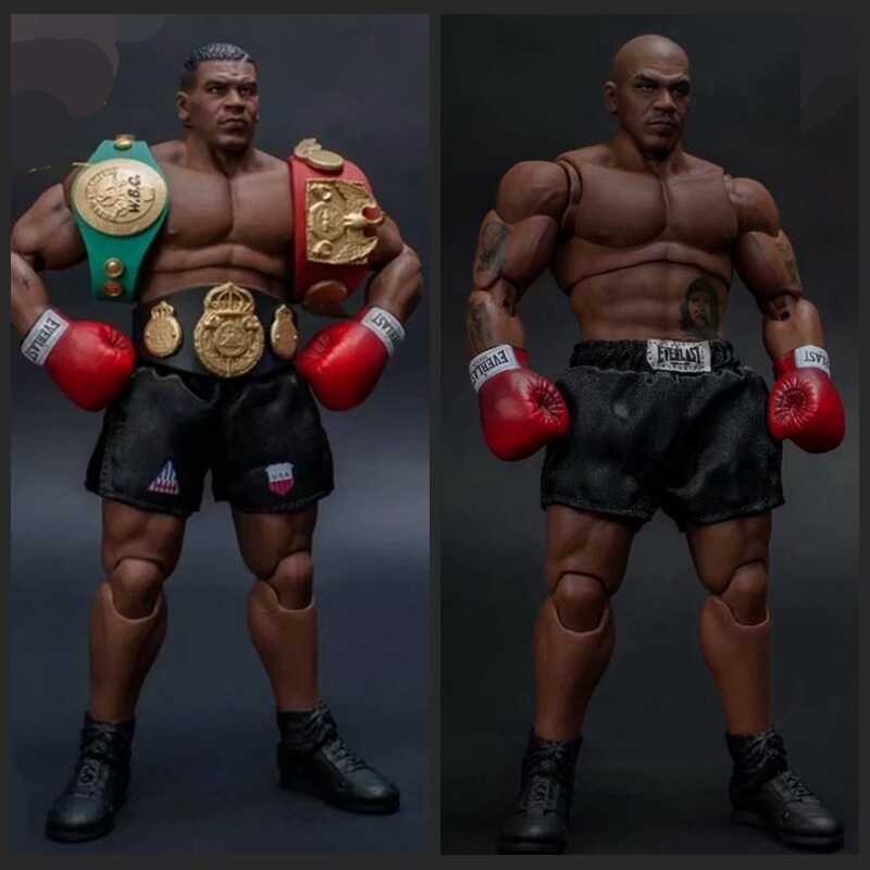 ST Boxer Mike Tyson Mike Tyson แกะสลักสามหัว 1/12 Joint Movable Figure Model Boxed Figure
