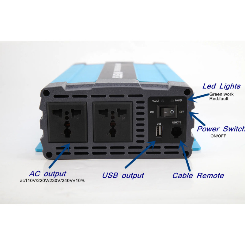 50KW Off Grid Inverter Pure Sine Wave Portable Charger Off Grid Inverter DC to AC Output Voltage 22