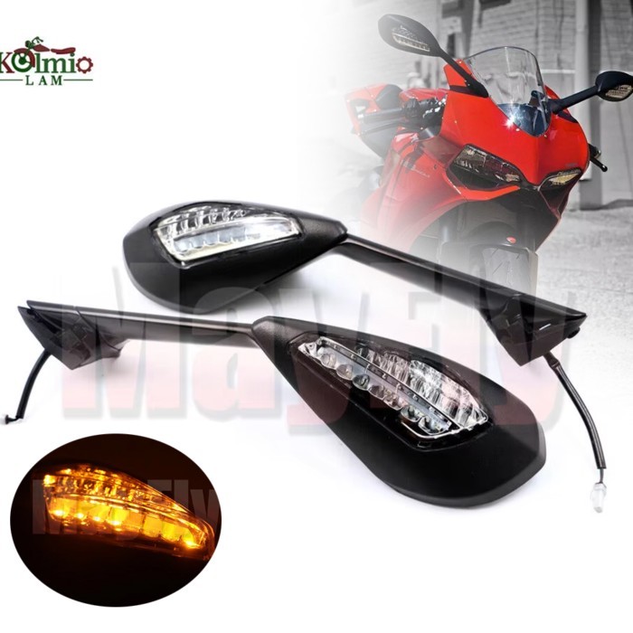 Motorcycle Rear View Mirror Turn Signal Fit For 2012 - 2015 Ducati Panigale 899 1199 1199S 1199R Si