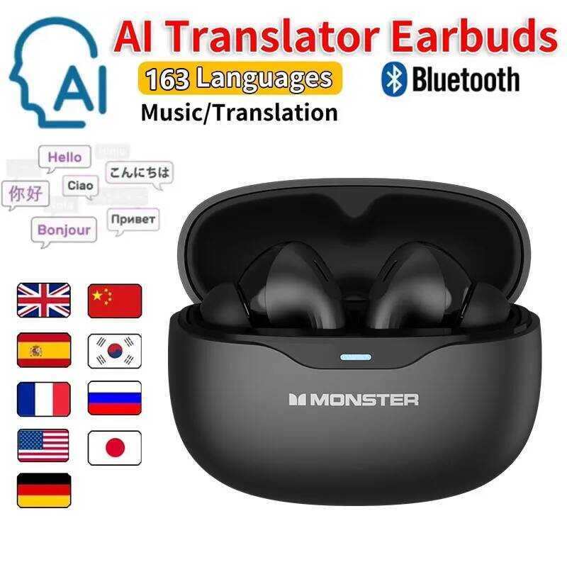 Monster MQT53 Openair AI Bluetooth Translation Earphones AI Intelligent 100+ languages Sports Earbud