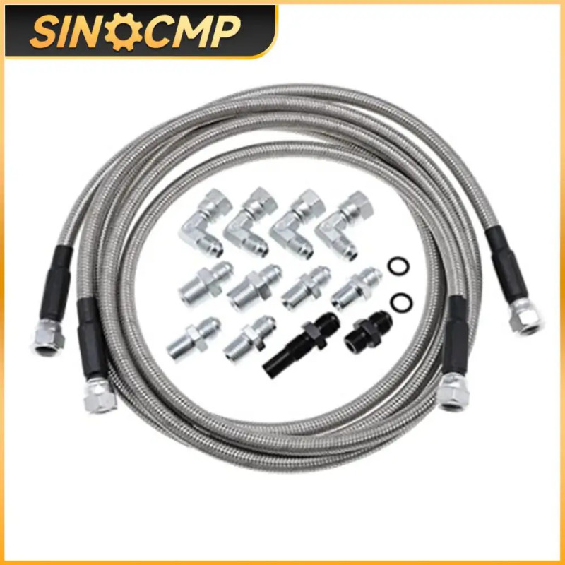 1Set Transmission Cooler Hose Fitting 70" Braided Flexible SS lines 96 & Newer 4L80E Professional A