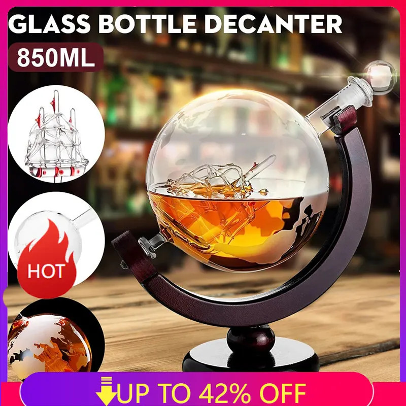 850ml Glass Decanter Globe Liquor Gifts Whiskey Bottle Large Capacity Bottle Spirits