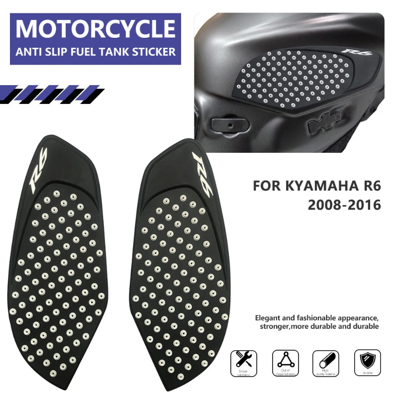 Motorcycle YZF-R6 Side Fuel Tank Pad 3M Rubber Sticker Knee Protector Anti-wear Anti-slip Decals Fo