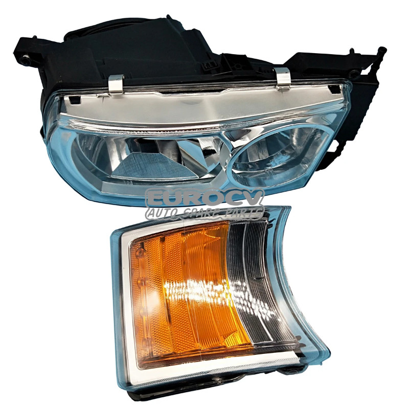 Truck Parts Suitable for SCE 2416136 L.H Headlight and Indicator With Bulb Use H7 H1 Bulb