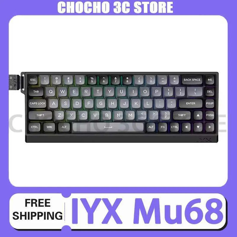 IYX Mu68 แป้นพิมพ์แม่เหล็กอลูมิเนียมสาย 8k Rt แป้นพิมพ์ที่กําหนดเอง Rgb Hot Swap แป้นพิมพ์สําหรับ Wi