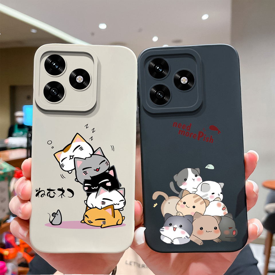 กรณีสําหรับ Honor X5C X5C Plus น่ารักลูกแมวนักบินอวกาศ Liquid Antifound กันกระแทก Anti-fall Anti-Fingerprint คุณภาพสูงสําหรับ HonorX5CPlus Capa เคสโทรศัพท์