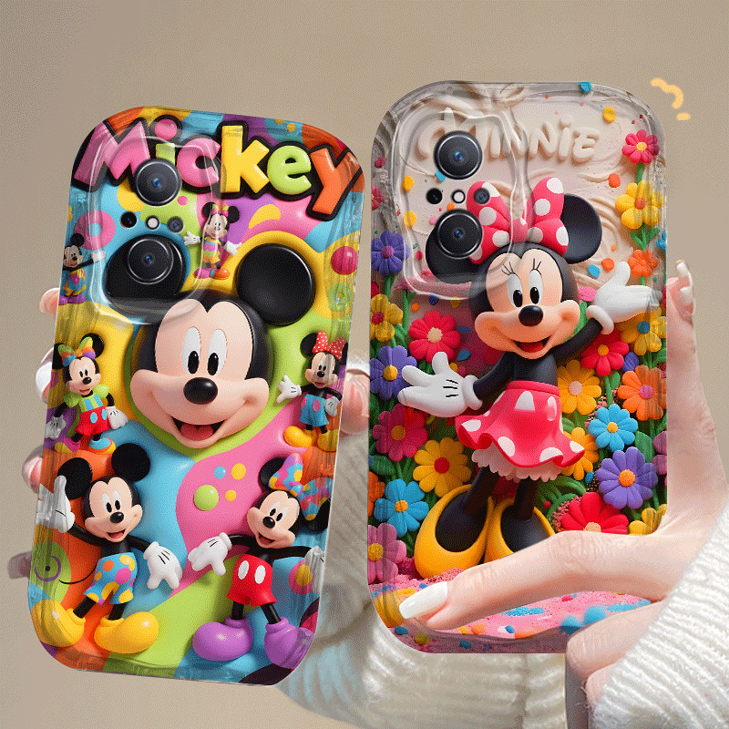 ปลอกสําหรับ XIAOMI POCO F3 M3 M7 X2 X3 GT K340 10Pro NFC น่ารัก Mickey Minnie การ์ตูน 2D ซิลิโคนนุ่ม