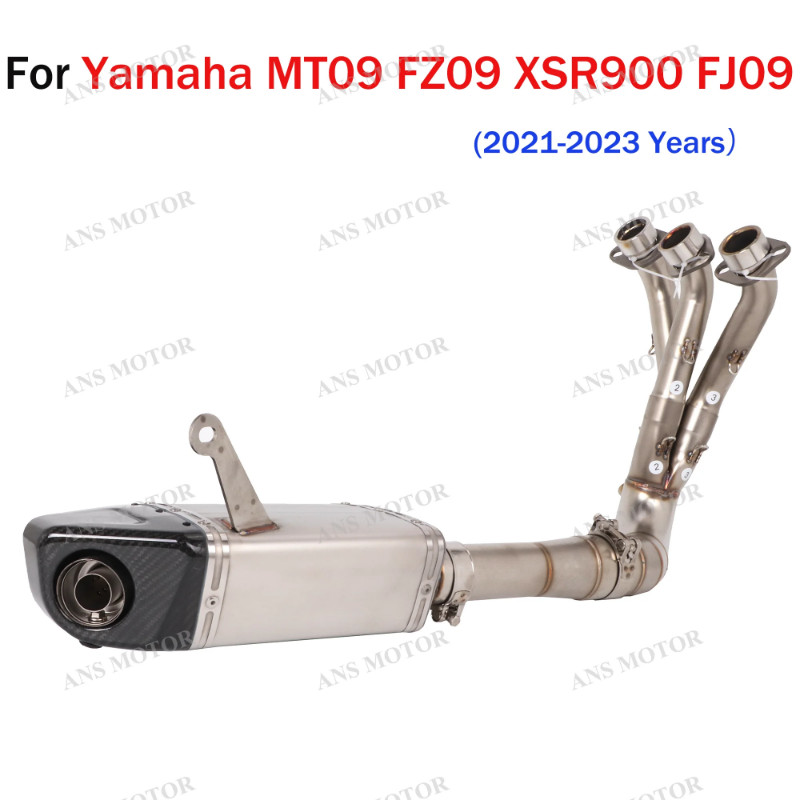 For Yamaha MT09 FZ09 XSR900 FJ09 Slip on Motorcycle Exhaust Full System 2021-2023 (Under- bike Inst