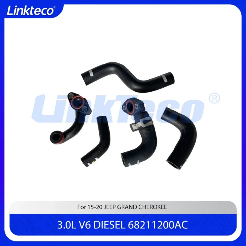 Engine part 5pcs Radiator Coolant Water Pipe Pass Tube Kit Fit 3.0 L V6 Diesel EXF For 15-20 3.0L J