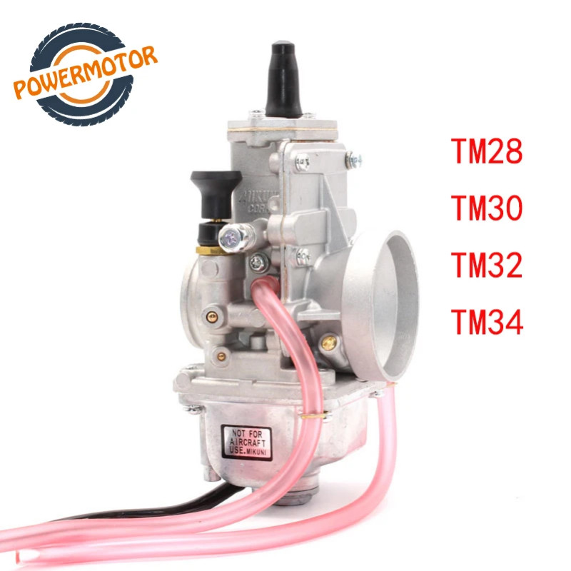 Motorcycle TM Flat Slide Carburetor For Mikuni  TM28 TM30 TM32 TM34 TM38mm For Kawasaki KX125 KX150