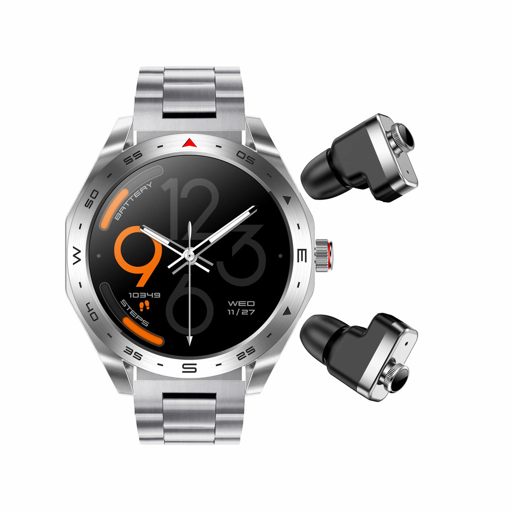 คุณภาพสูง T95 สมาร์ทวอท์ชพร้อมหูฟังไร้สาย 2 In 1 บลูทูธ Smartwatch พร้อมหูฟัง HIFI เพลง Heart Rate เ