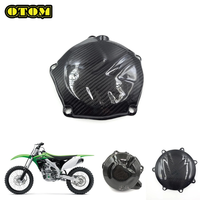 Motorcycle For KAWASAKI Clutch Cover Engine Carbon Fiber Protector Guard KX250 KX250F KX250X KLX230