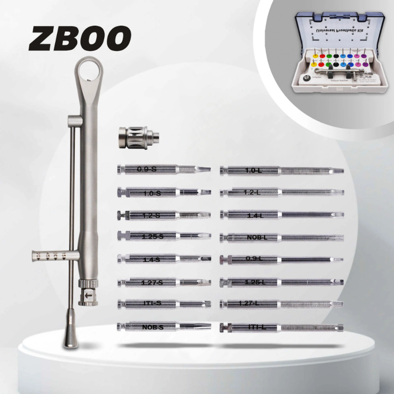 Dental Implant Screw Driver Colorful Torque Wrench Ratchet with 16Pcs Screw Driver Universal Restor