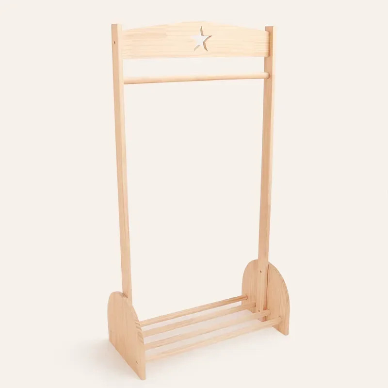 Nordic Style Creative Design Solid Wood Children's Furniture Clothes Hanger Bedroom Clothes Storage