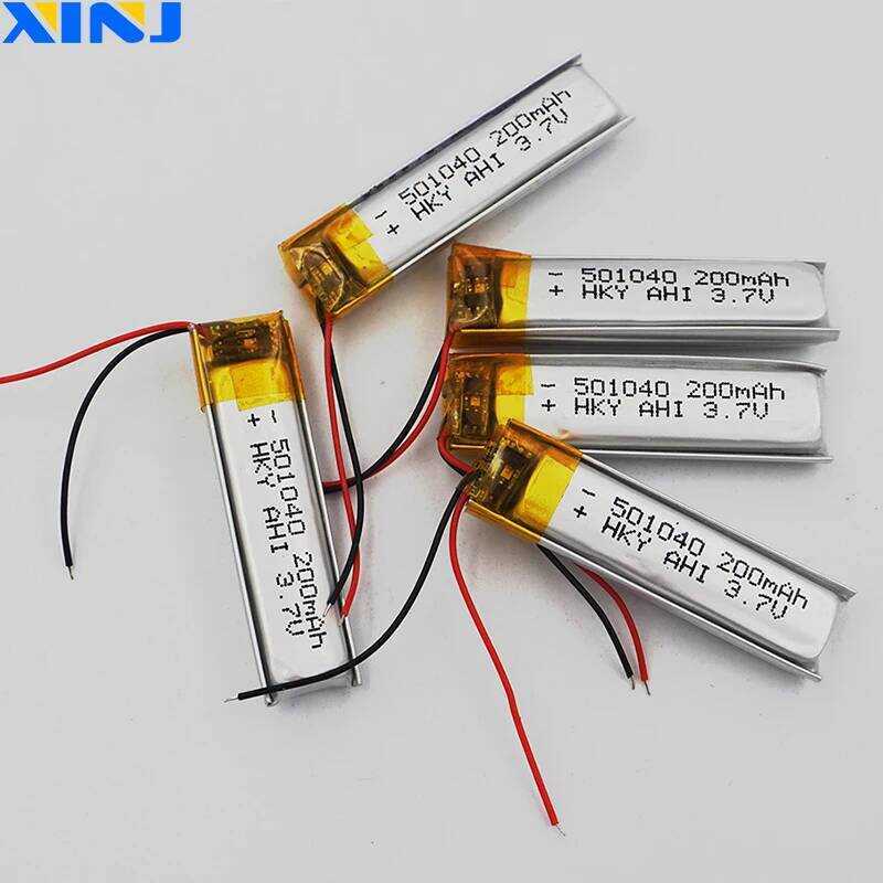 C XINJ 5Pcs 3.7V 200 Mah 501040 Polymer Li Lithium Battery For DIY Mp3 Music Player GPS Sat Nav Car