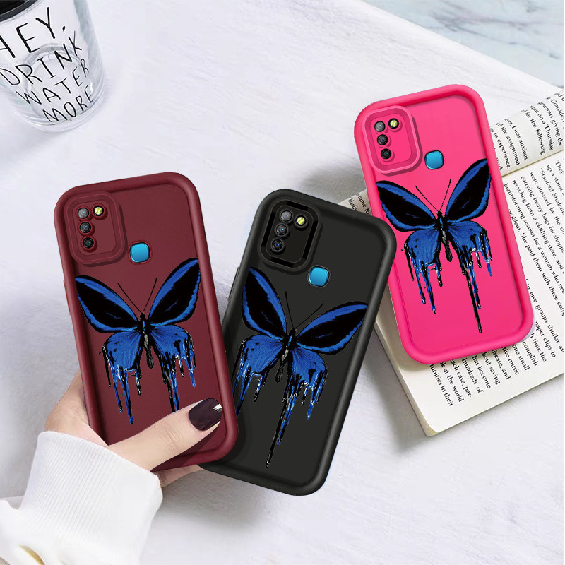 แฟชั่นสร้างสรรค์ Cool Blue ผีเสื้อเคสโทรศัพท์สําหรับ Infinix X650B X655F X655C X657B X657C X665E X66