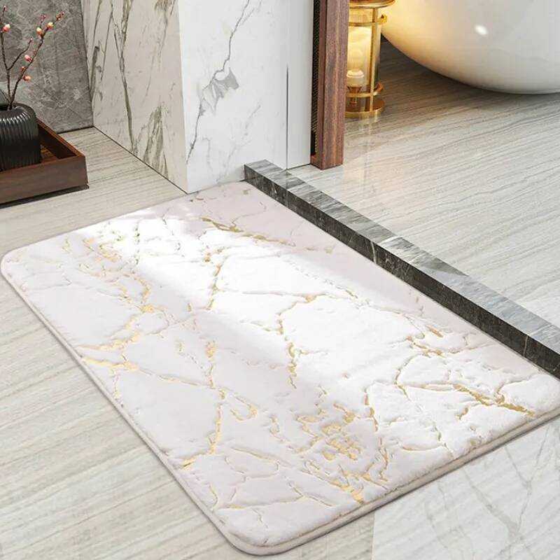 C C Oversized Bath Mats F Bathroom Ury White Gold Non Slip And Soft Bathroom Rug Absbent Bath Rug D