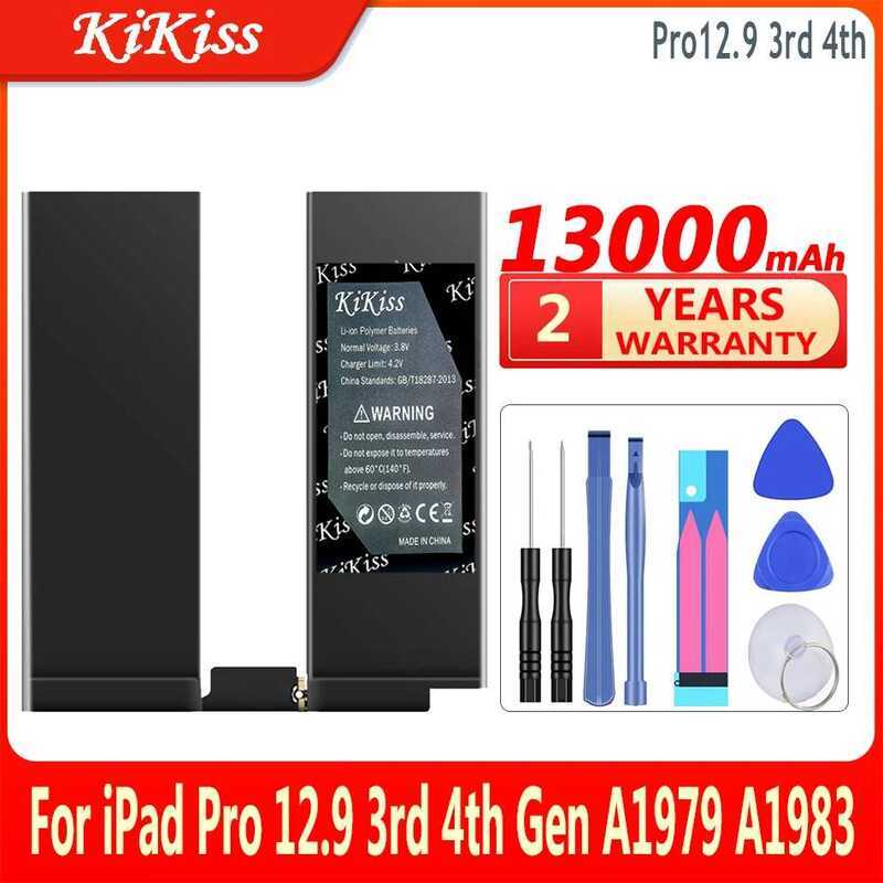 KiKiss แบตเตอรี่ ความจุ 13000mAh สำหรับ iPad Pro 12.9 รุ่นที่ 3 และ 4 A1979 A1983 A1876 A1895 A