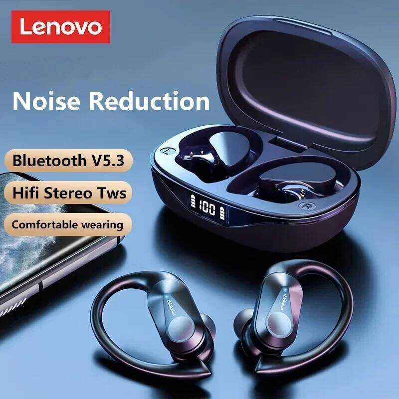 Original Lenovo LP75 TWS Bluetooth V5.3 Headphones Wireless LED Digital Display Earphones Noise Red