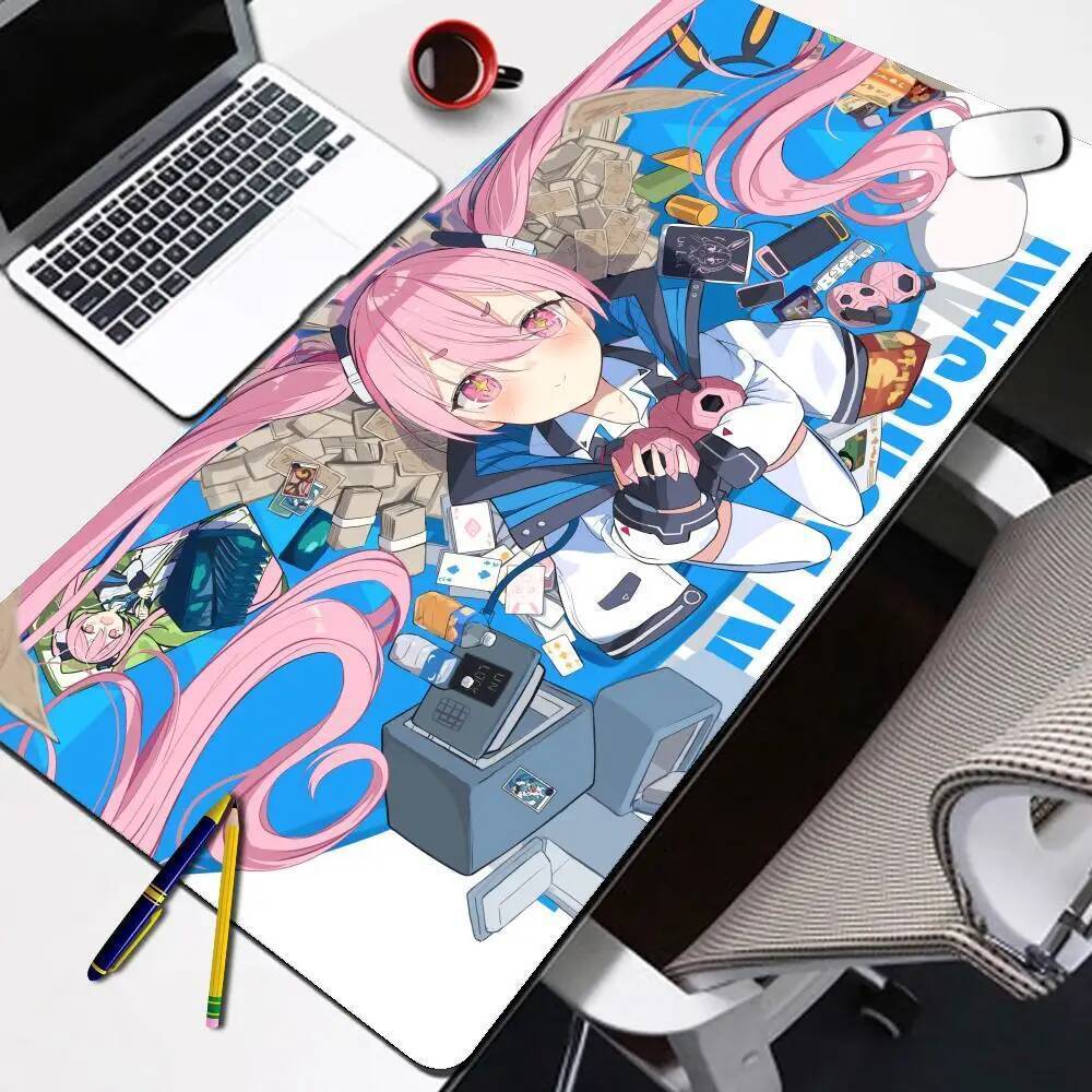 แฟชั่นเกม Blue Archive น่ารัก Kurosaki Koyuki แผ่นรองเมาส์ยางกันลื่นขอบล็อค mousepads เกมเล่นเสื่อสํ