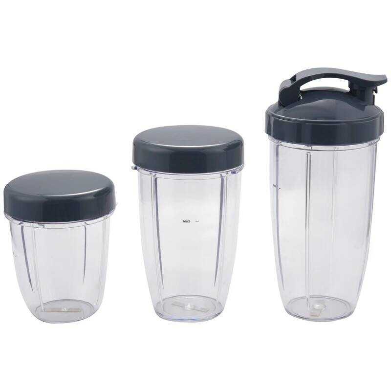 C 3Pcs Replacement Cups 32 Oz Colossal +24 Oz Tall +18Oz Small Cup+3 Lids For Nutribullet Fruit Jui