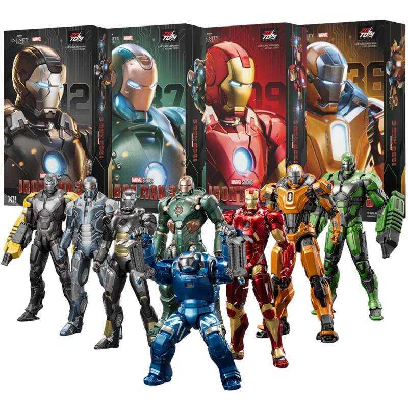 C ZD Toys Iron Man Mk35 Red Snapper Action Figure Iron Man Mk41 Mk47 Tank Mk24 Mk22 1/10 Scale Iron