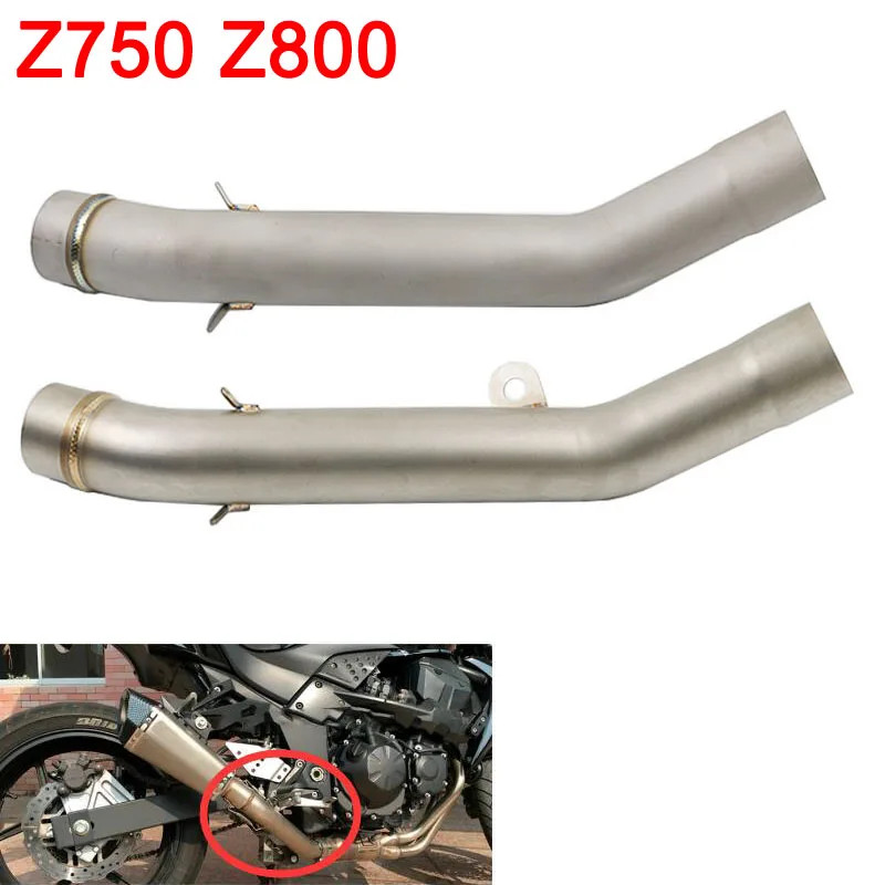 51MM Motorcycle Exhaust Muffler Link Middle Tube Connect Pipe For KAWASAKI Z750 Z 750 2004 - 2008 Z