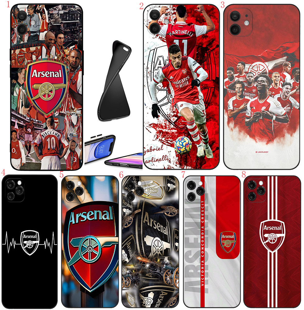 IPhone 12 13 Mini 12 Pro Max 13 14 Pro Max 14 Plus 17 air B6 Arsenal Football Club8 เคสโทรศัพท์สีดํา