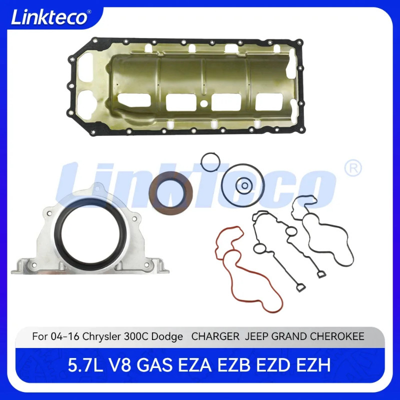 Engine part Oil pan gasket front & rear oil seal Fit 5.7 L T V8 GAS EZA EZB EZD For 04-16 5.7L JEEP