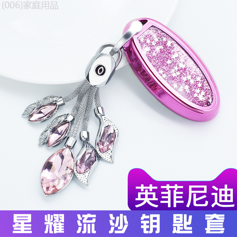 【2022 -2025】 เหมาะสำหรับ Infiniti QX50QX60QX70QX80 ทรายดูด TPU กาวอ่อนกระเป๋ากุญแจรถหัวเข็มขัด