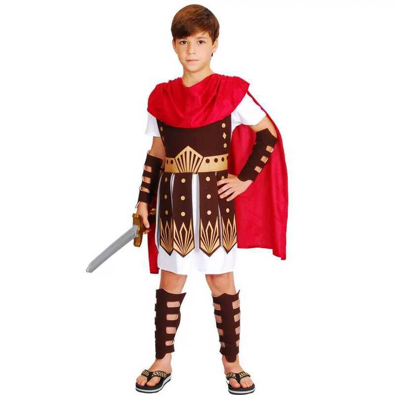 C Child Greek Roman Warrior Gladiator Costume Boys Knight Julius Caesar Cosplay Halloween Party Car