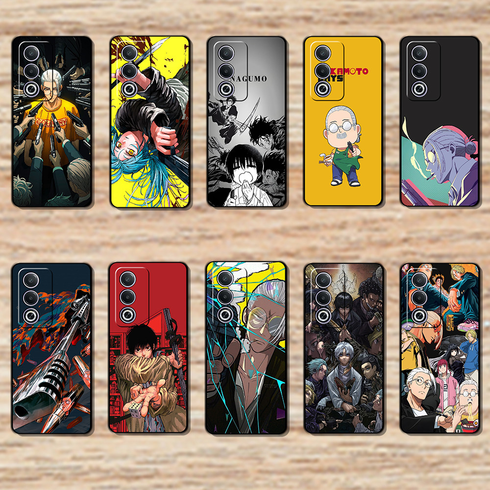 สําหรับOPPO A76 A78 A83 A91 A92 A93 A3 3AX A60 A40 G10 SAKAMOTO DAYSสีดําBorder TPUเคสโทรศัพท์ | ยืด