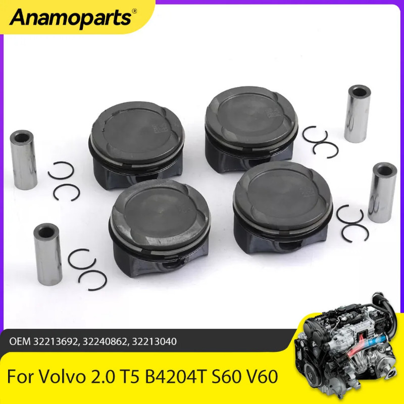 Engine Parts Pistons With Rings Set Fit 2.0 L T B4204T T4 T5 L4 Gas For Volvo S60 S90 V60 V90 XC60