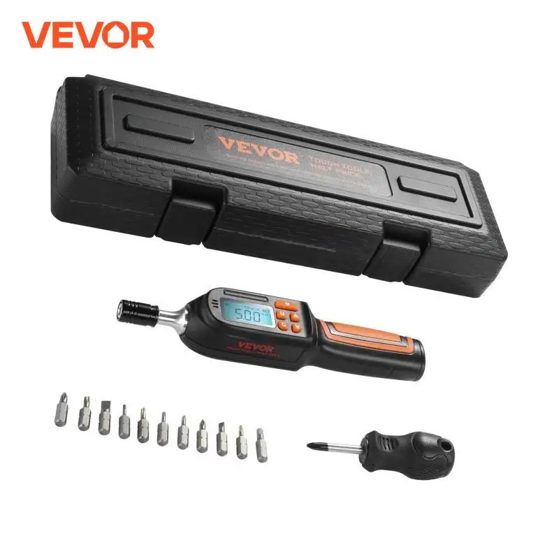 VEVOR 1/4" Digital Torque Screwdriver Drive Screwdriver Torque Wrench with Bits & Case Electrician