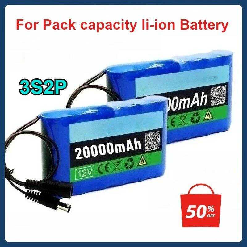 C 3S2p Air Shipping Rechargeable Battery 12V 20000Mah Lithium Ion For Battery Pack Capacity DC CCTV