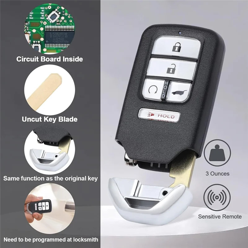 AASS-Car Key Fob Keyless Entry Remote Control KR5V2X For Honda Civic CRV Pilot 72147-TG7-A11 72147-