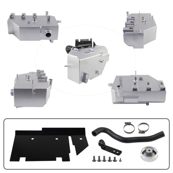 Aluminum Primary Degas Tank+Secondary+Degas Tank Kit For Ford F250 F350 Super Duty 6.7L Powerstroke