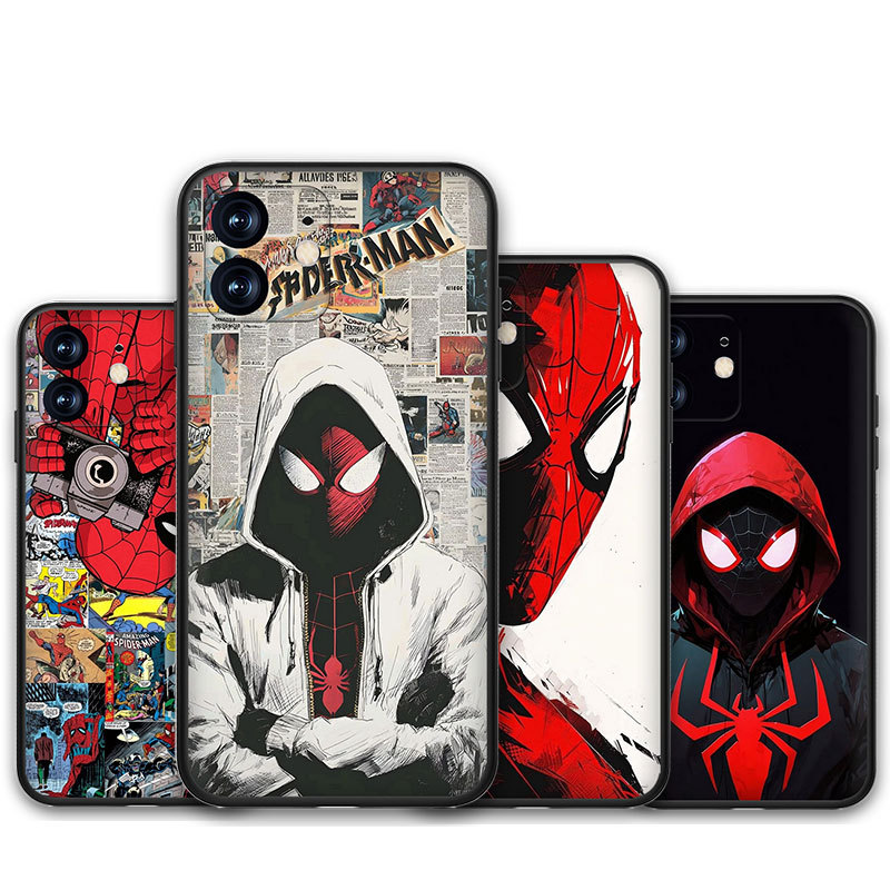 ซิลิโคน TPU Shell Vivo Y77 Y55 Y73 Y95 Y93 Y91 Y91CY81 Y81s Y71 Y69 628D Spider-Man เคสโทรศัพท์สีดํา