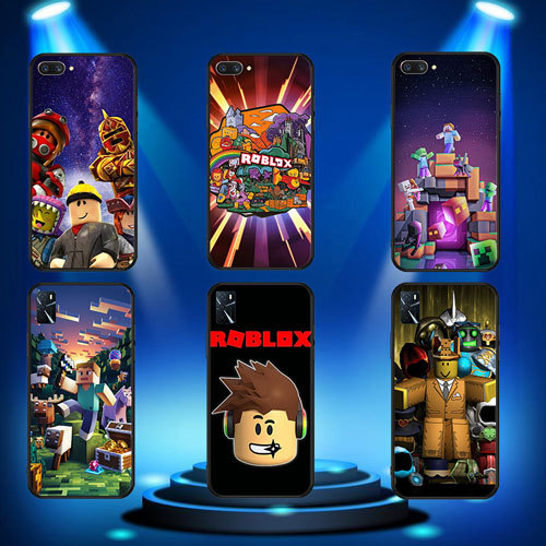 นุ่มสีดํา OPPO A74 F19 Pro Plus R9 F1 R9S A16 A16S A3X A40 A60 A80 A3pro roblox2 เคสโทรศัพท์