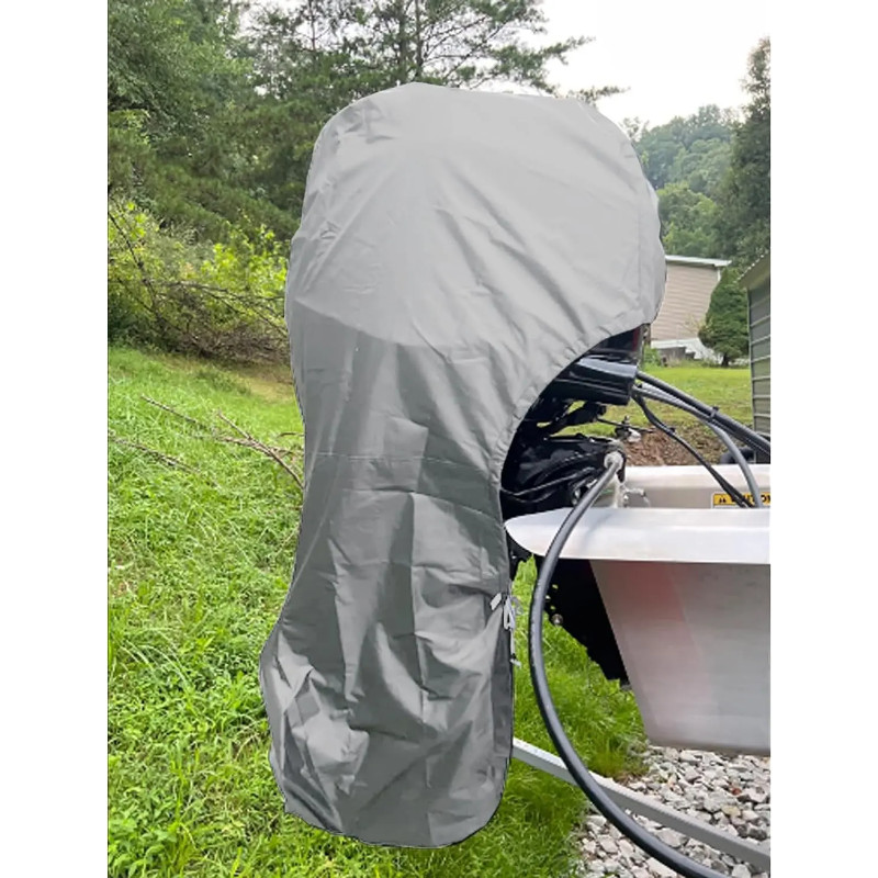 Grey Universal Waterproof 6-225HP Outboard Motor Engine Boat Cover 210D Oxford Fabric Dustproof Cov
