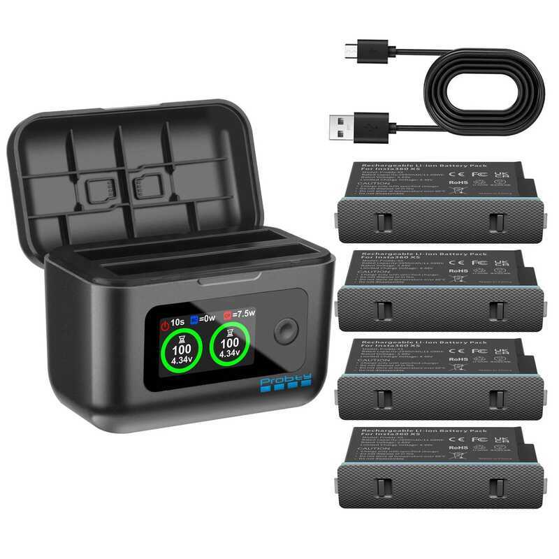C For Insta360 X5 Battery 2850Mah And LCD 2-Slot Fast Charge Box For Insta360 ONE X5 Battery Power