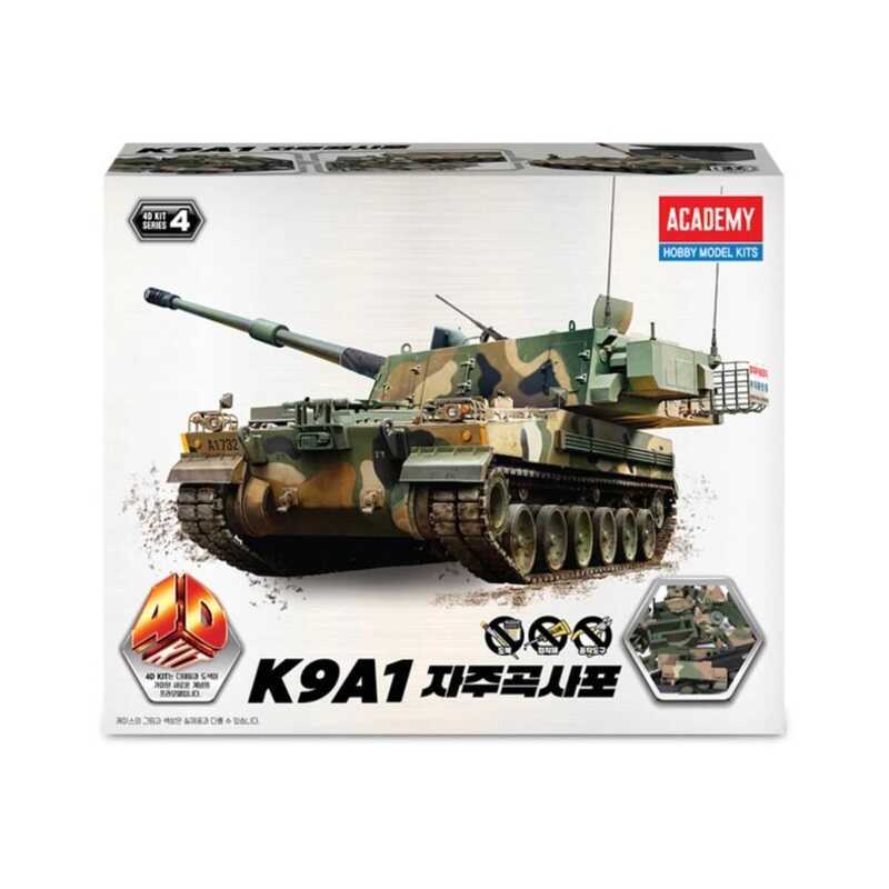 C Academy 4D Assemble Plastic Model Kit 15403 Korean Ka1 Thunder, Self-Propelled Howitzer -Free Pre