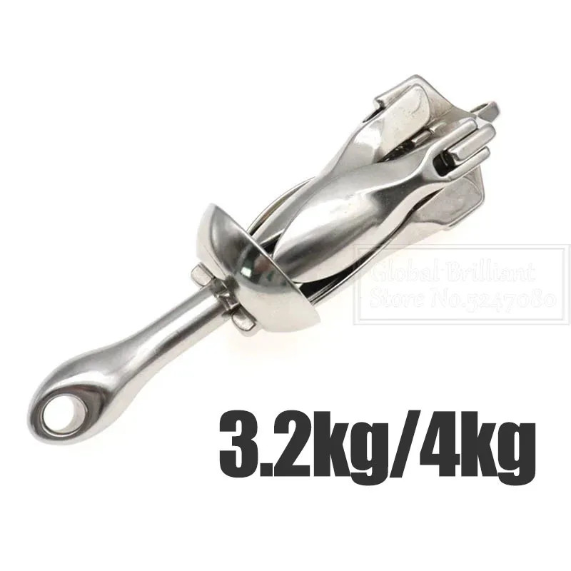 3.2KG/4KG Boat Stainless Steel Iron Metal Anchor for Boat Kayak Dinghy Raft Fishing Boat Kayak Anch
