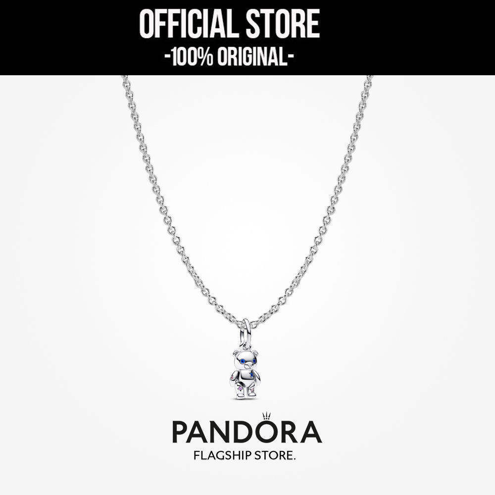 【💯สินค้าแท้💎】Pandora Teddy Bear Charm & Necklace Set (60cm) ของขวัญ ที่ดี ที่สุด✨