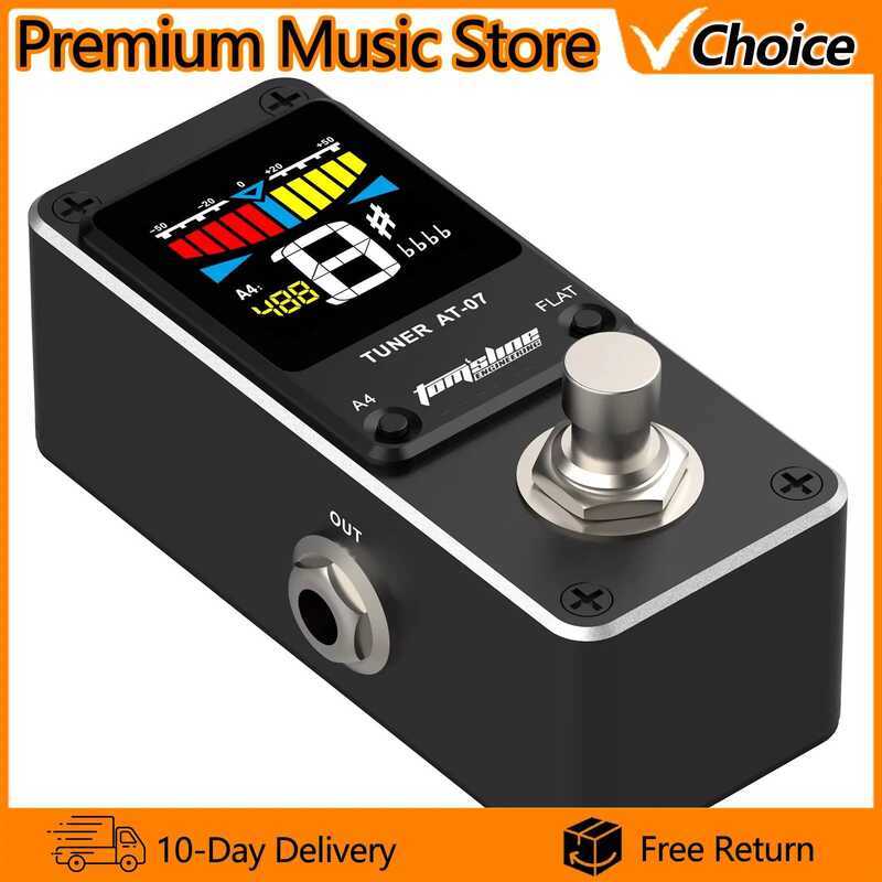 C AROMA Guitar Tuner At-07 Mini Foot Pedal HD Diplay Effect Guitarra Chromatic Tuning Tuner Pedal G