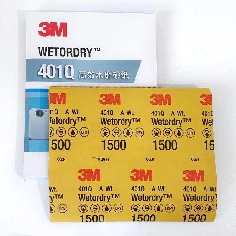 Large Sheet 227*280mm 3M 401Q Car Beauty Water Sandpaper Finish Polishing 1500 Grit Water Sand  Abr